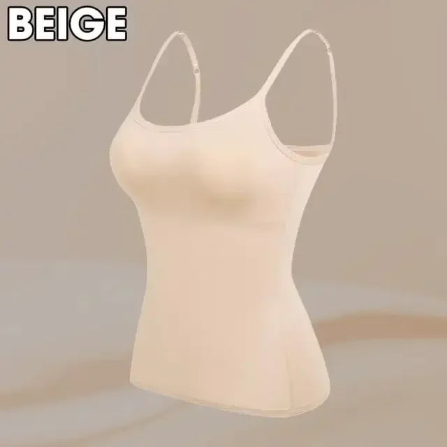 Sexy Women Tops Solid Padded Bra Spaghetti Camisole Top Women Vest Women Camisole with Built in Bra Cami Top Vest Tank Top