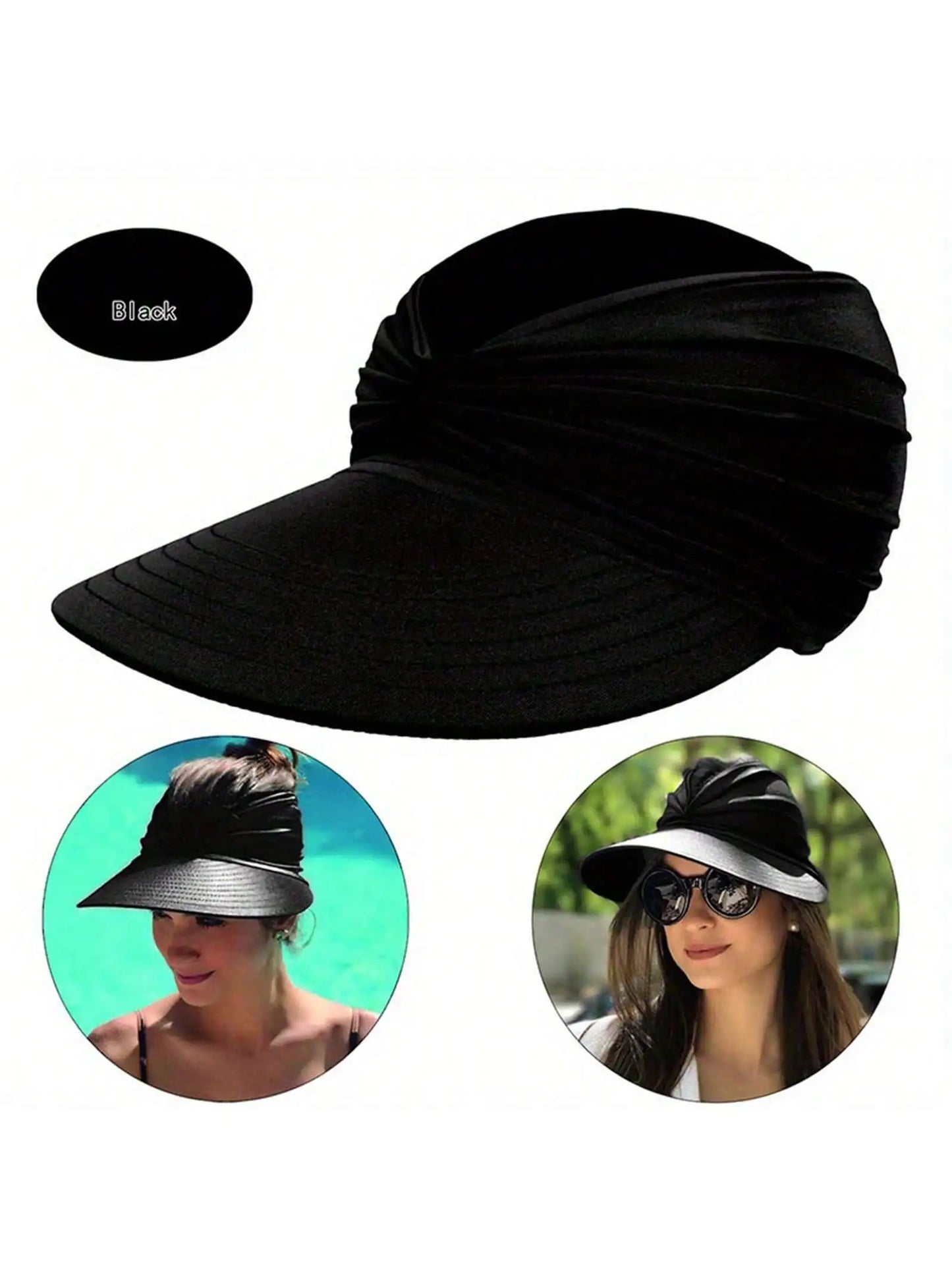 Sun Visor Hat Wide Brim Summer UV Protection Beach Sport  Packable Summer Beach Hats