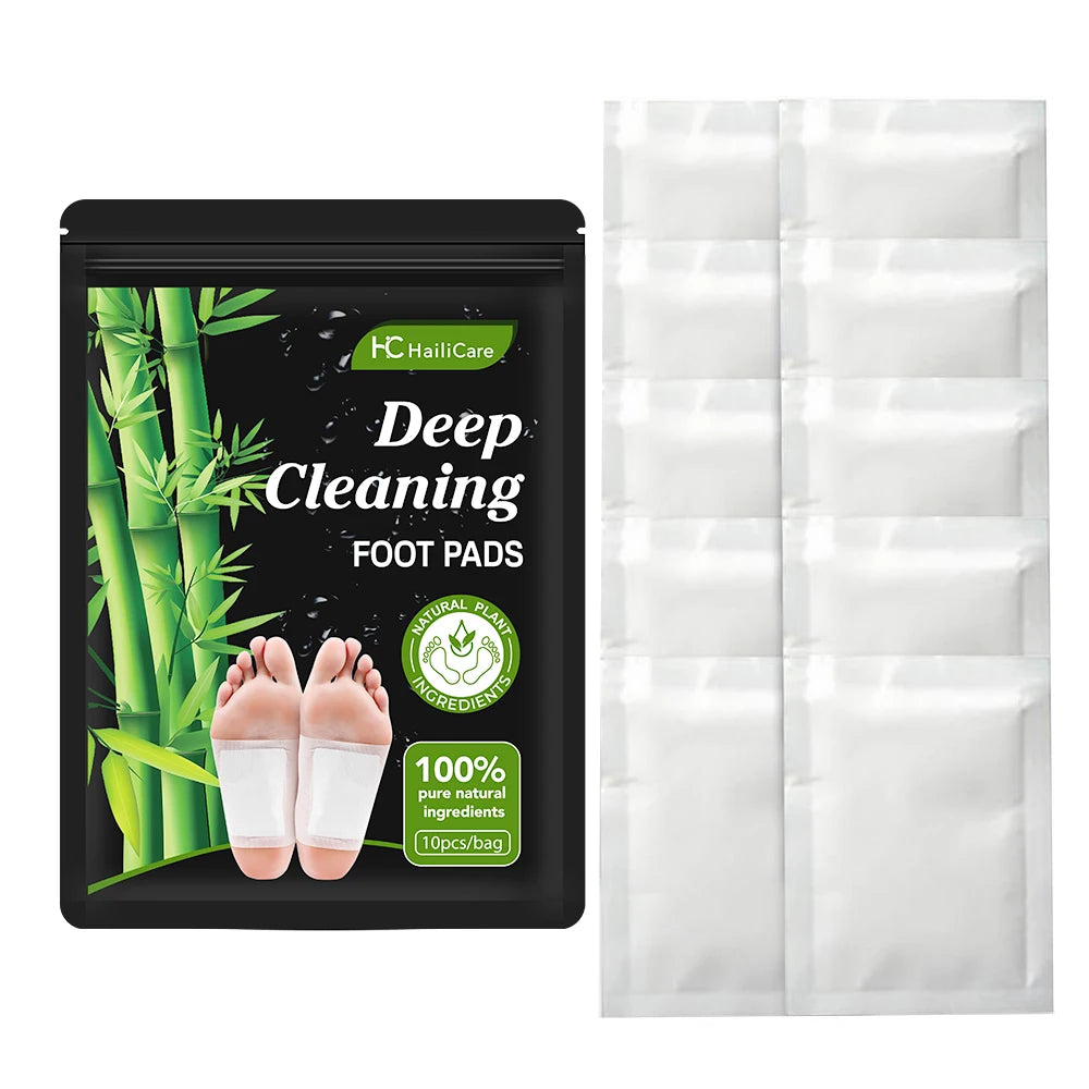 10pcs/Bag Foot Pads Detoxifying All-natural Bamboo Foot Detoxifying Deep Cleansing