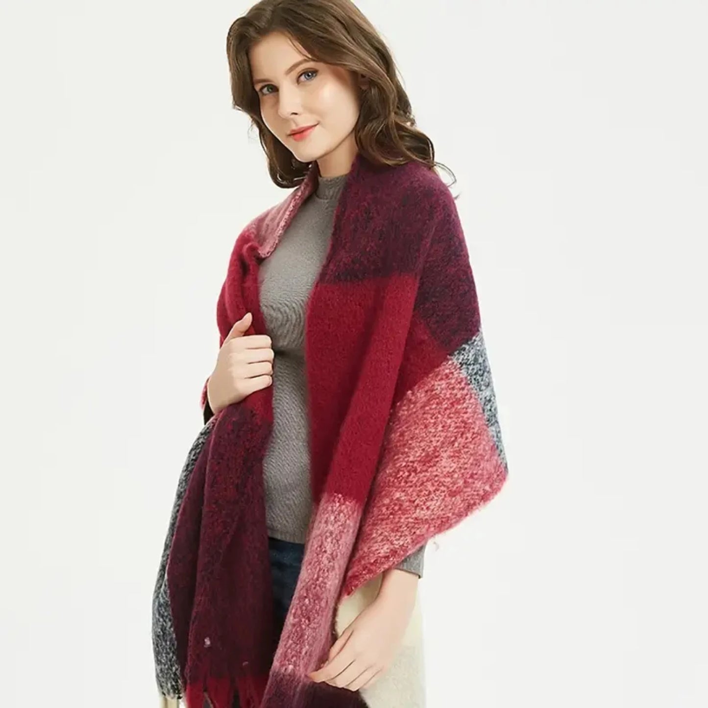 Classic Tassel Plaid Scarf | Warm Soft Blanket Shawl Scarf