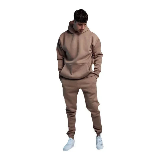 Basic Men/Women 2Pcs/Sets Sweatshirt Hoodies Pants Male Gyms Fitness Tops Joggers Sportswear Tracksuits