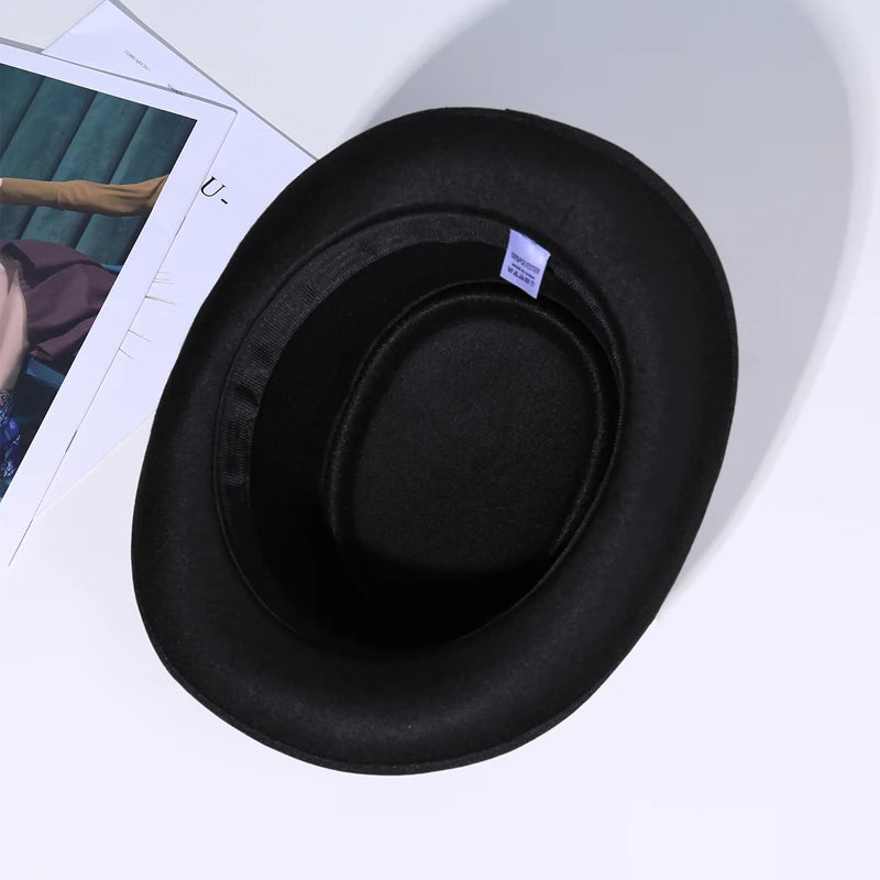 Vintage Style Wool Felt Trilby Hat Classic Jazz Retro Fedora Panama Hat
