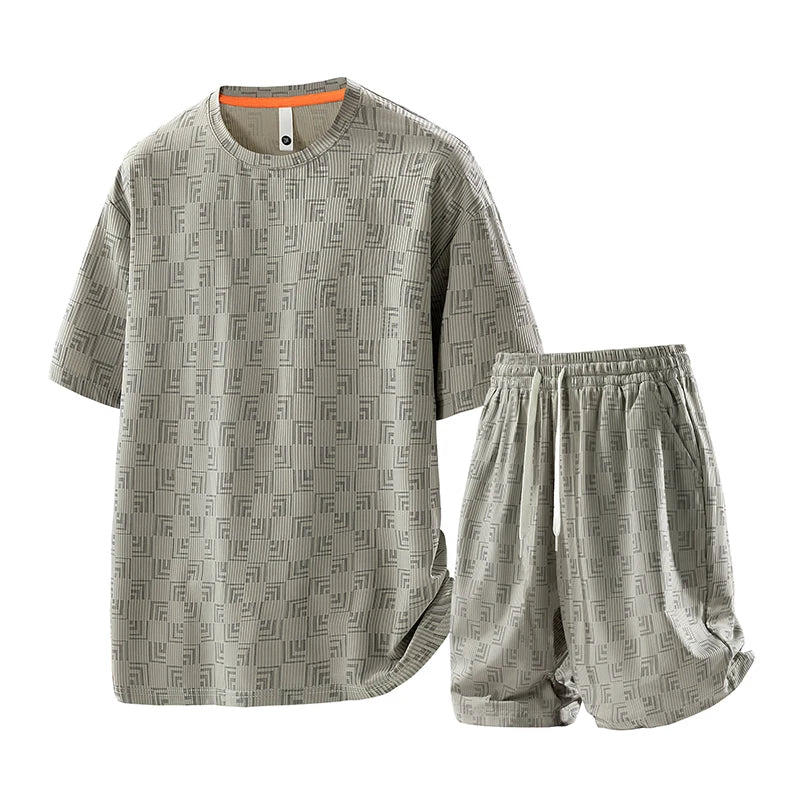 Plus Size 8xl Summer Men's Tracksuits Sets Fashion Casual Quick Dry T-Shirts Shorts Suits Male Oversize 7xl 6xl Sportswear