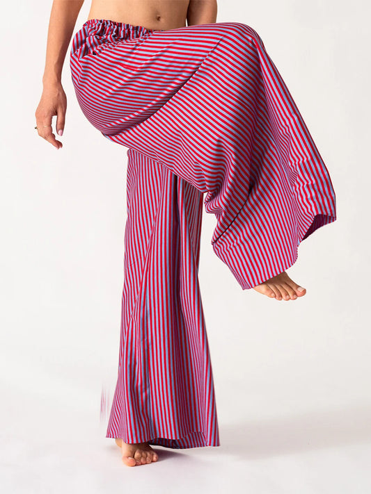 Women s Casual High Waist Wide Leg Palazzo Pants with Elastic Waistband and Pockets for Spring Summer Fashion