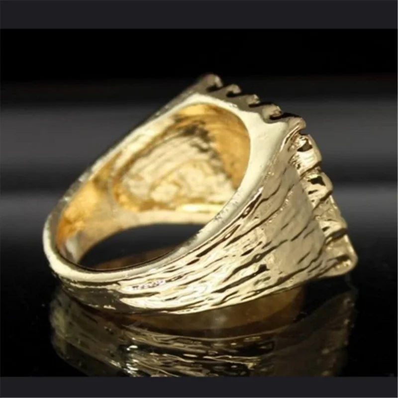Jewelry Hollowed-out Ring Electroplating Protection Wear Resistant Men's Ring Personality Uneven Bumpy Rings