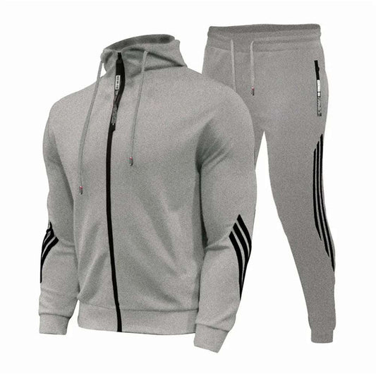 Men's jogging suit, sweater, hoodie, jacket, sweatpants, 2-piece suit, men's fashion casual autumn and winter jacket.