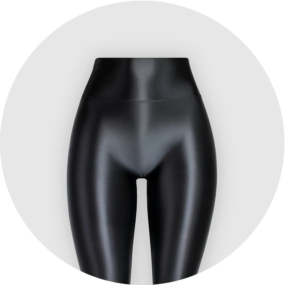 Satin Glossy High Waist Sport Fitness Shiny Yoga Pants