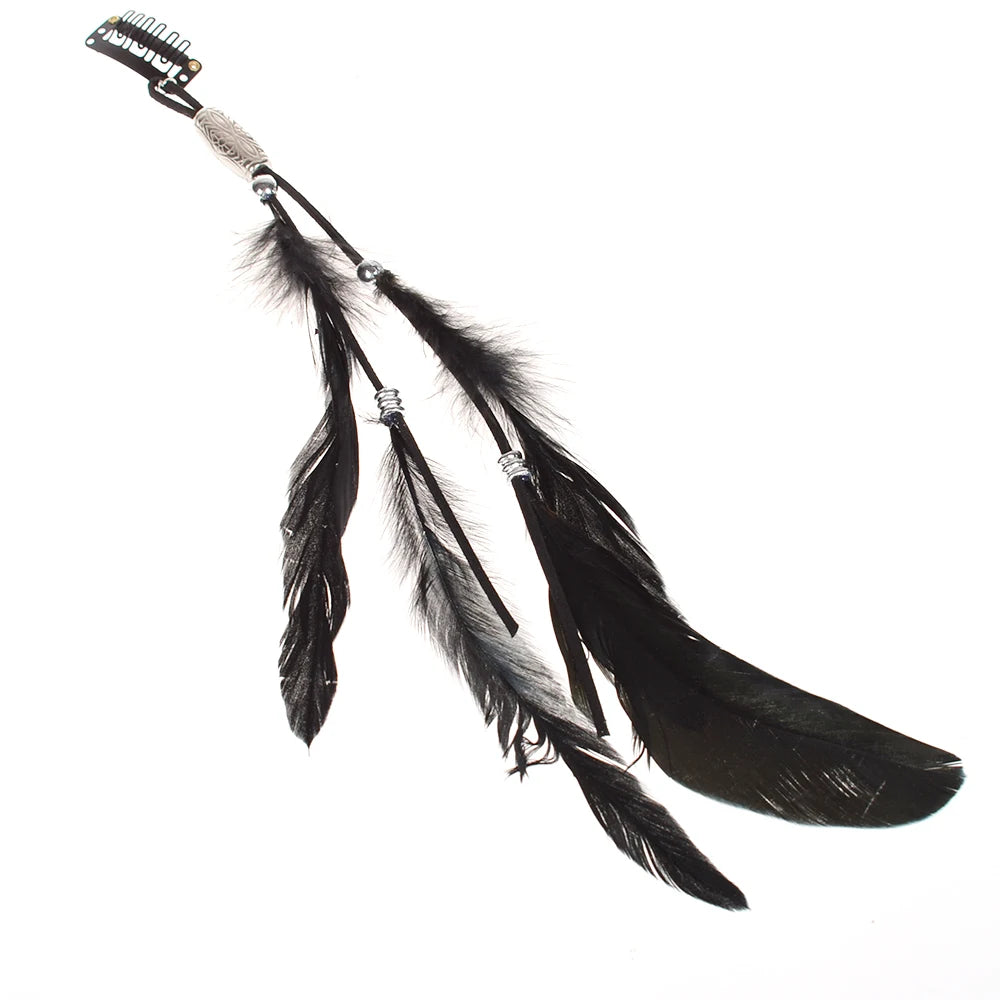 Bohemian Feather Hairband Women's Festive Masquerade Carnival Hippies  Indian Prom Gypsy Long Tassel Hair Accessories
