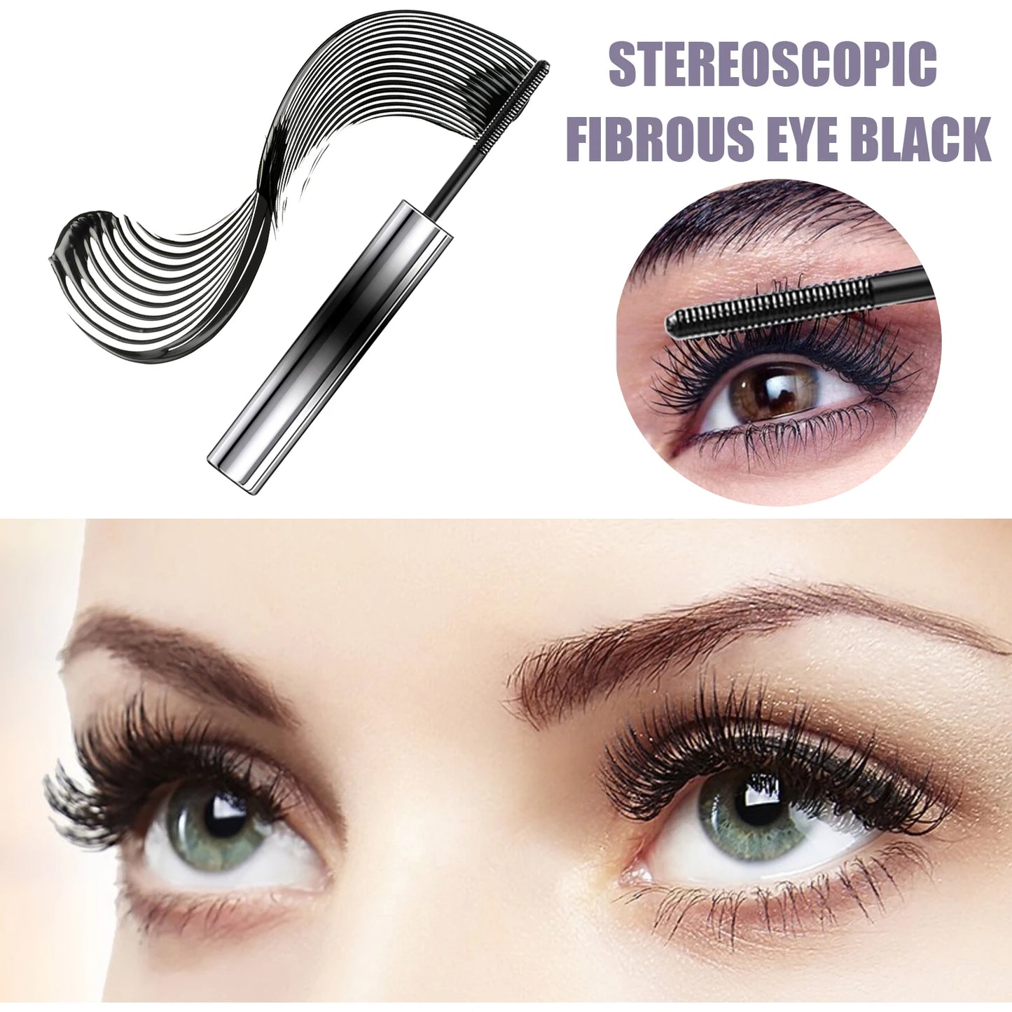 Waterproof Mascara Lengthening Black Lash Eyelash  Long-wearing Black Color Mascara