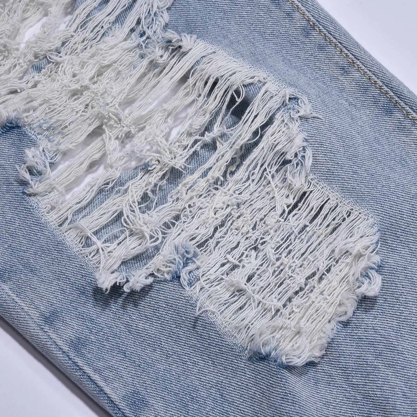Fashion Streetwear Holes Jeans Women Summer Mid High Waist Distressed Ripped Denim Pants Stylish American Style Jeans Pants