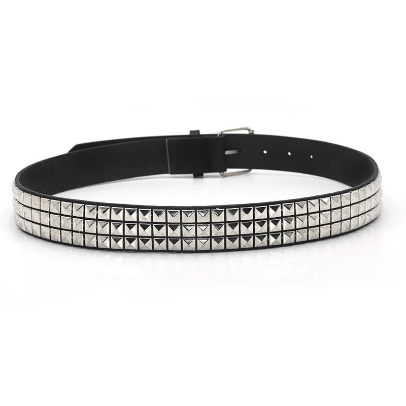 High Quality Rivet Belt Men&Women's Studded Fashion Versatile Belts Punk Rock With Pin Buckle Drop Decoration