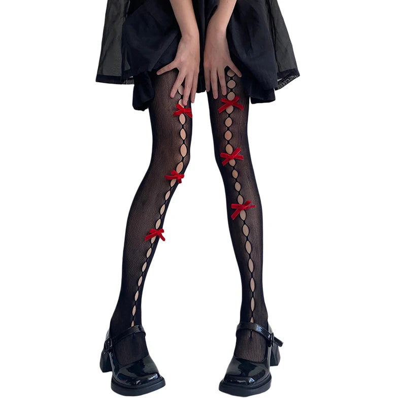 Sexy Lace Stockings with Bow Detailing for Women s Night Out Clubwear Date