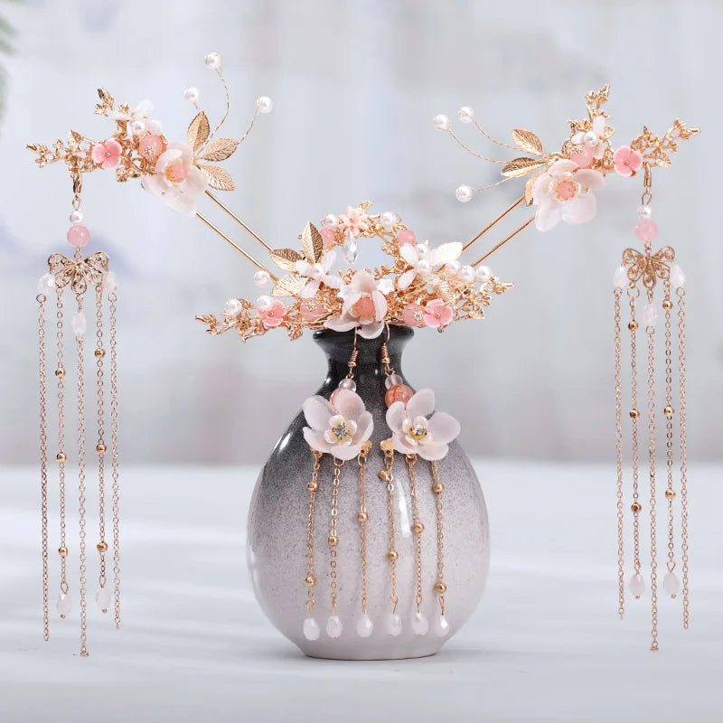 Hair Accessories & Earrings Set Hair Clip Hairpins Hair comb Bridal Headdress Retro Hair Accessories Headwear Gift Earrings