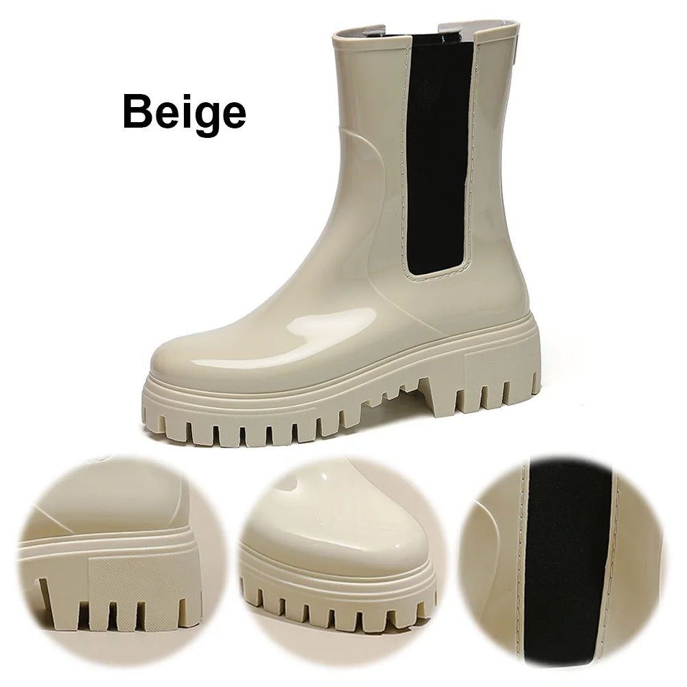 Rain Boots Mid Calf Garden Shoes Waterproof Rain Shoes Anti-slipping