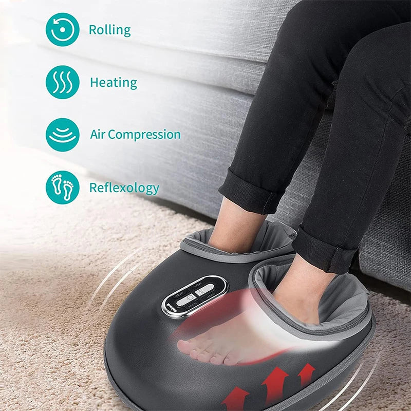 Foot Massager Heating Therapy Air Compression Shiatsu Knead Roller