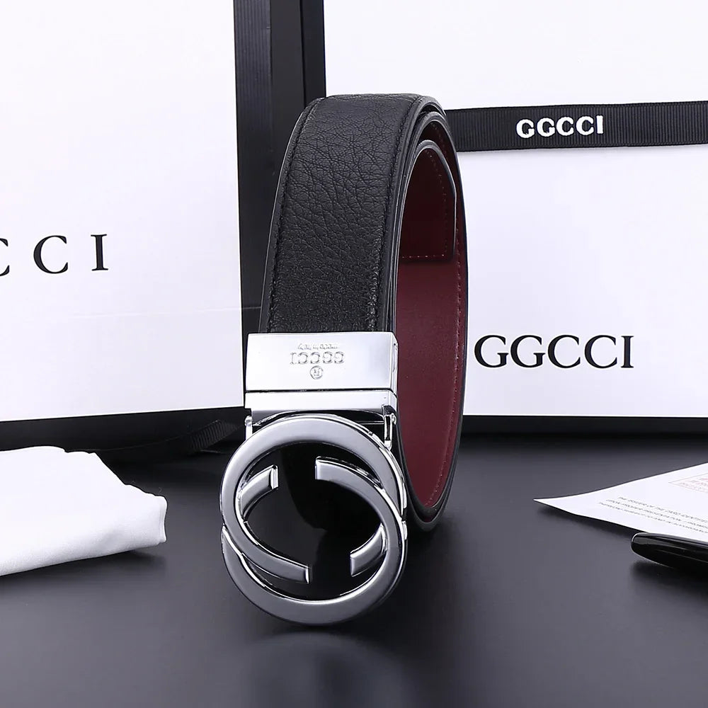 Fashionable Light Luxury High-end Belt Metal Retro Letter Simple Design Trendy and Versatile Business Belt