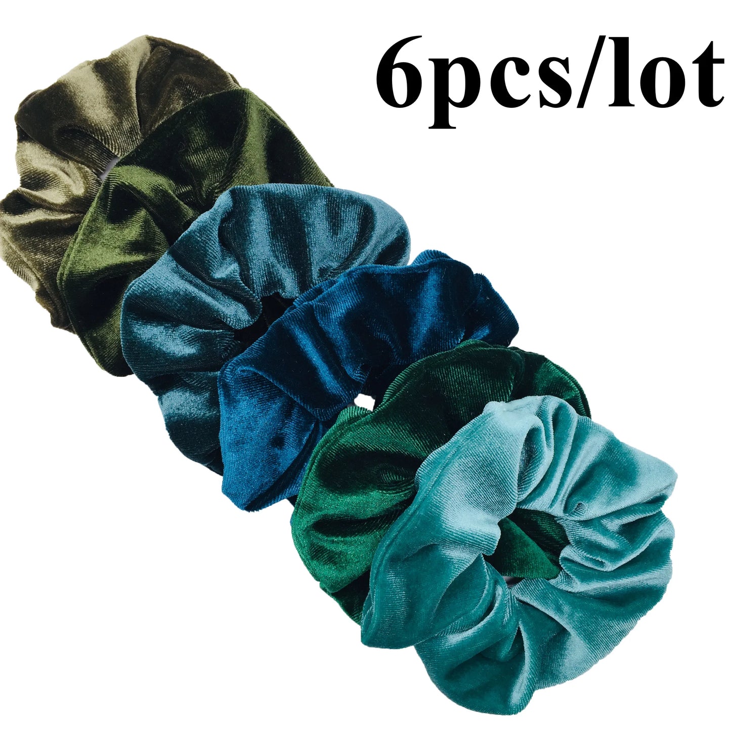 10/6/1pc hair scrunchies headband women ties velvet solid color Black set pack
