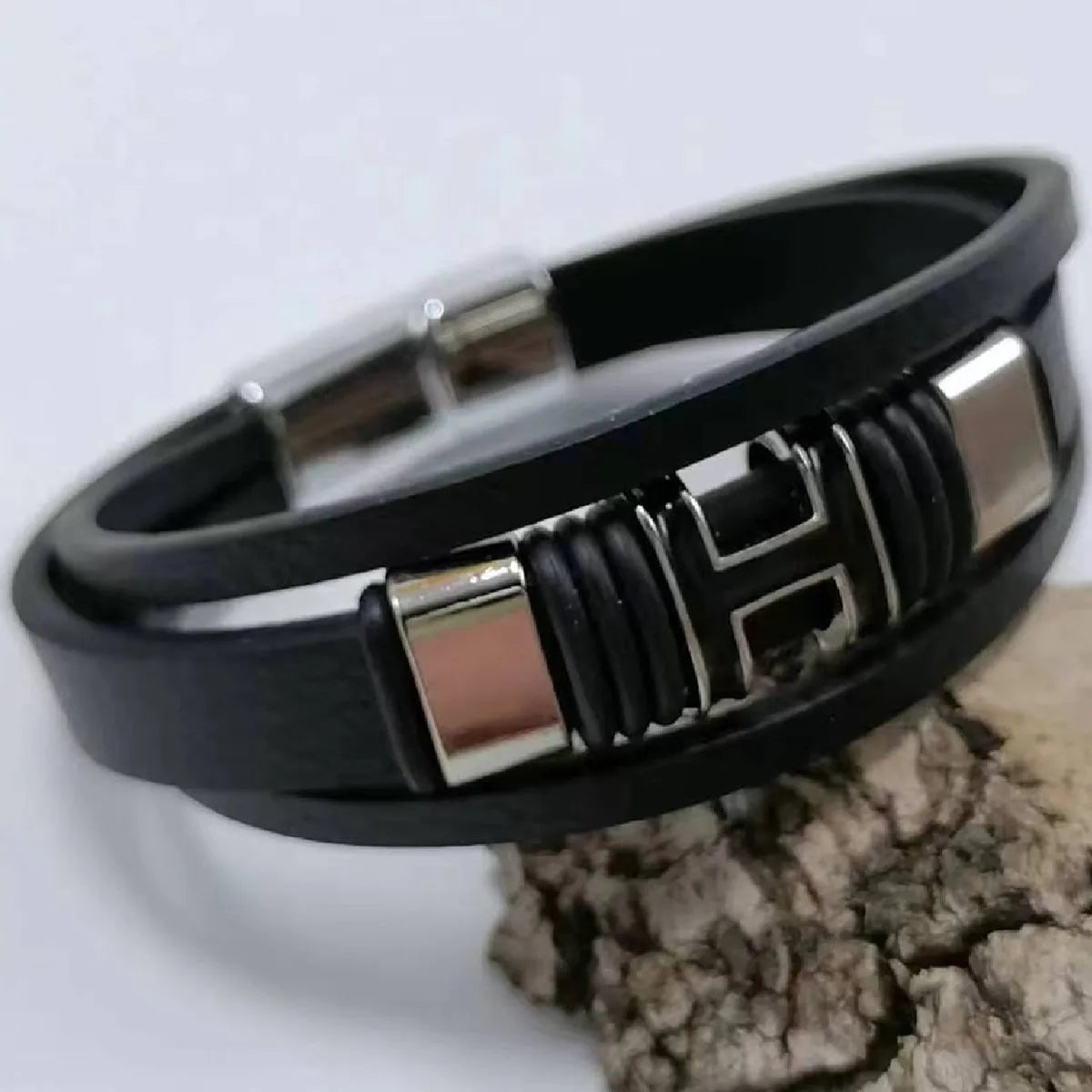 Tree Male Unique Design Trendy Vintage Cuff Men Bracelets PU Leather Bracelets Bangles for Men Jewelry