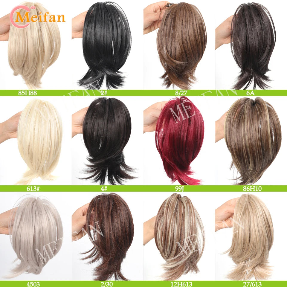 Synthetic Straight Claw Clip Chignon Fluffy Donut Messy Hair Bun Clip in Hairtail Extensions Natural Hairpieces for Women