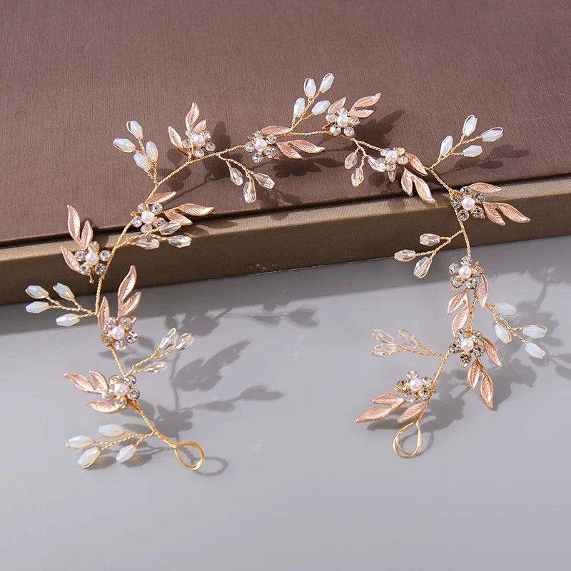 Pearl Crystal  Headband Hairband Rhinestone  Hair Accessories Jewelry Vine For Women
