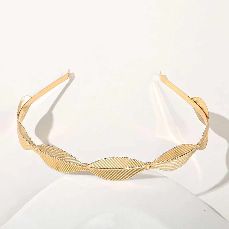 Gold Color Leaf Headband Headpiece Crown Tiara Headdress Goddess Greek Head Jewelry