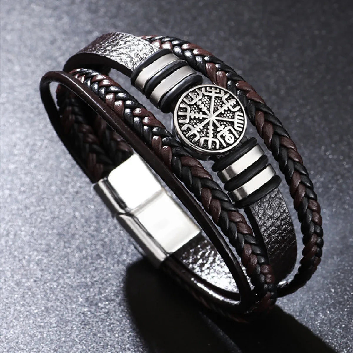 Tree Male Unique Design Trendy Vintage Cuff Men Bracelets PU Leather Bracelets Bangles for Men Jewelry