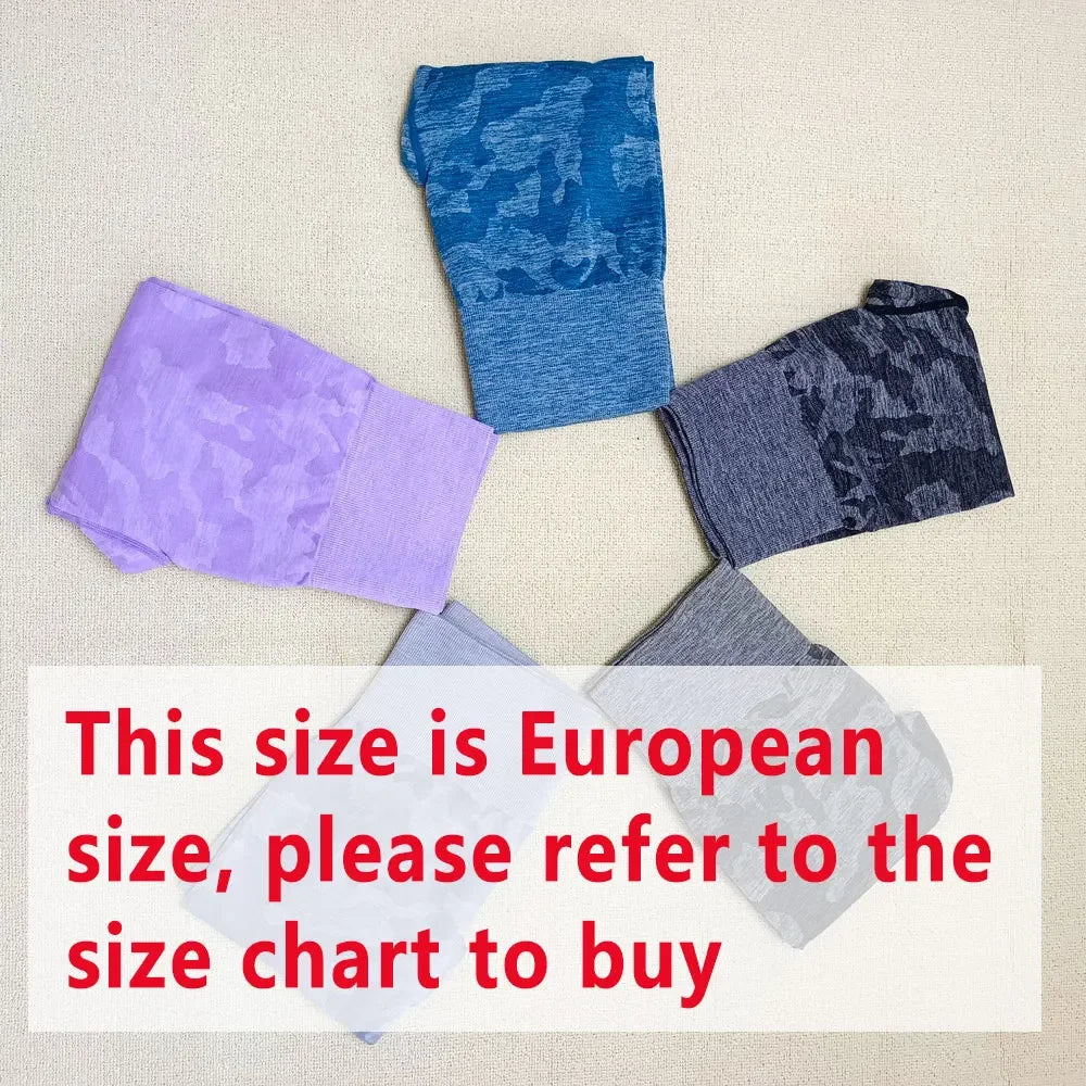 Camo Seamless Leggings Sports High Waist Hip Lifting Tummy Control GYM Fitness Elastic Yoga