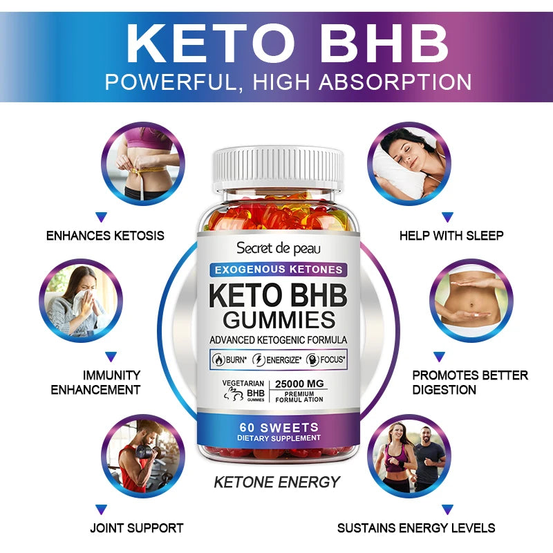 Keto ACV Gummies – Apple Cider Vinegar Supplement for Daily Wellness, Digestion & Detox Support – 5 x 60pcs, US