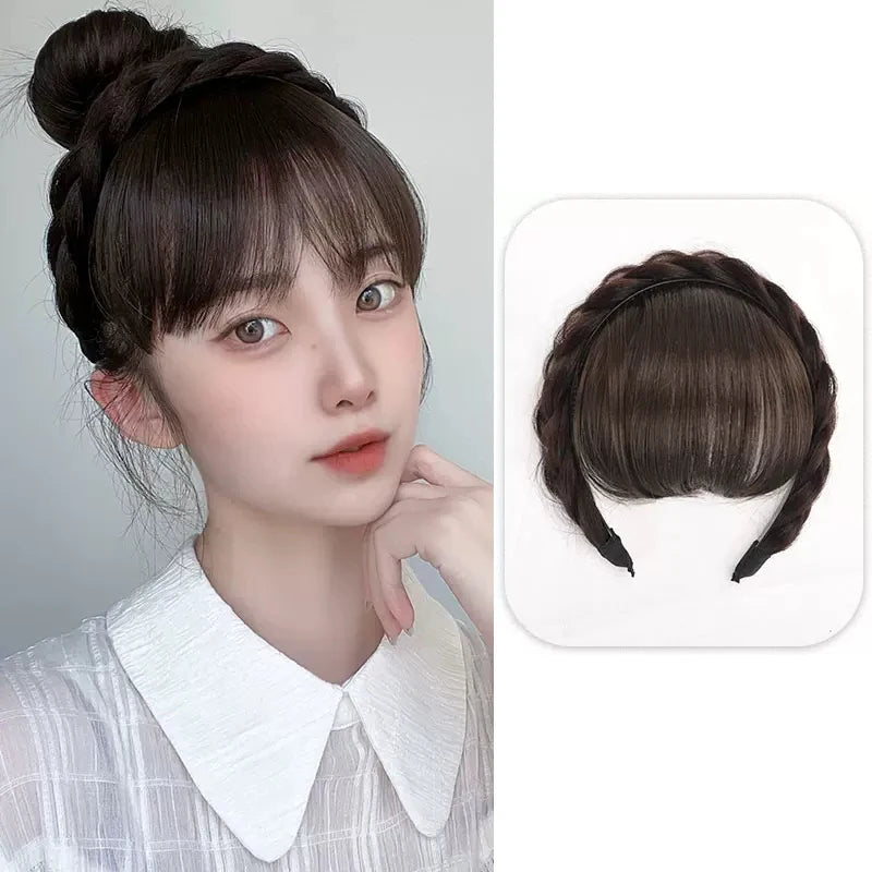 Fake Hair Bangs Hairband Hair Styling Tools Hair Clip Extension Synthetic Hair Fake Fringe False Hairpiece Clip In Bangs Headband