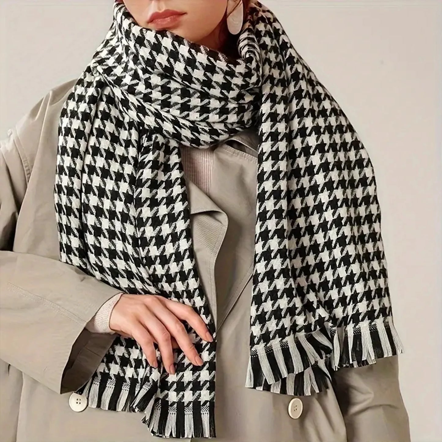 Winter Warm Scarf Shawl Comfortable Scarf Thick & Long Tassel Shawl