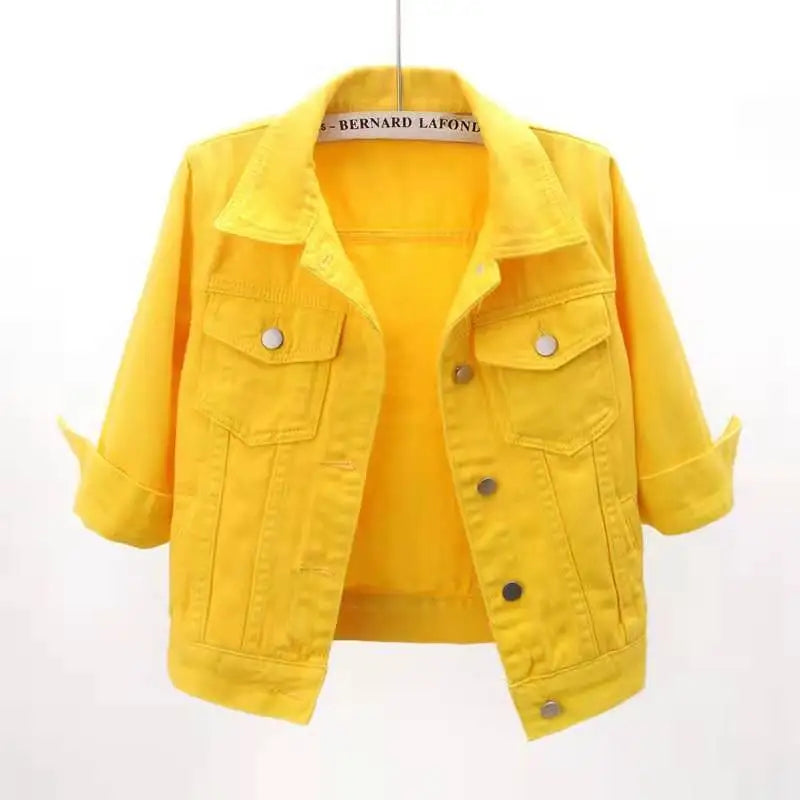 Women's Denim Jacket Short Coat Jean Jackets Casual Tops Loose Tops Lady Outerwear
