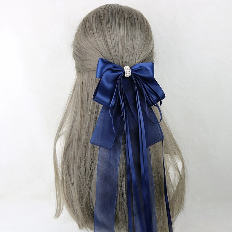 Ribbon Bow Headband With Hairpins Wide Hair Hoop Lace Ruffled Tassels Hair Bands Sweet Hair Accessories