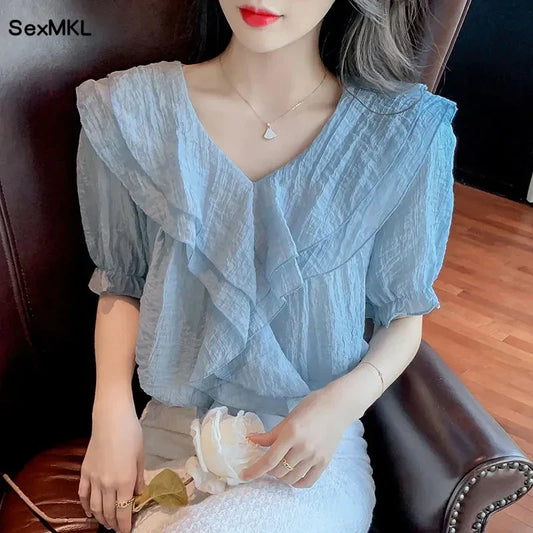 Vintage Summer Chiffon Blouses