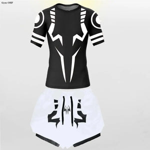 Jujutsu Kaisen Anime Compression T Shirt Suits Men's 2 In 1 Shorts Sport Running Jogging Gym Tracksuit Men Clothing Rashgard MMA