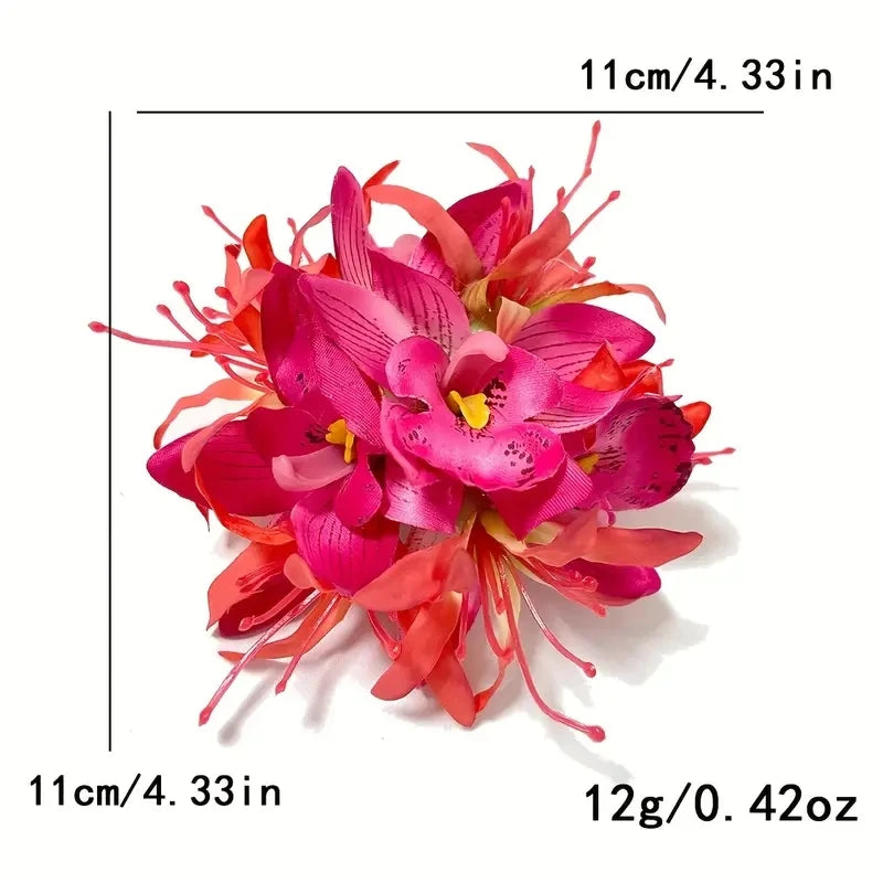 Large Sweet Equinox Flower Hair Clips Simulated Orchid Flower Hair Pins Beach Hawaii Vacation Floral Hair Clips Hair Accessories