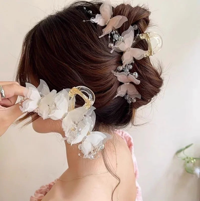 15CM Butterfly Large Hair Claw For Thick Hair Hair Claws Women Sweet Hairpin Ponytail Hair Clip Claw Accessories