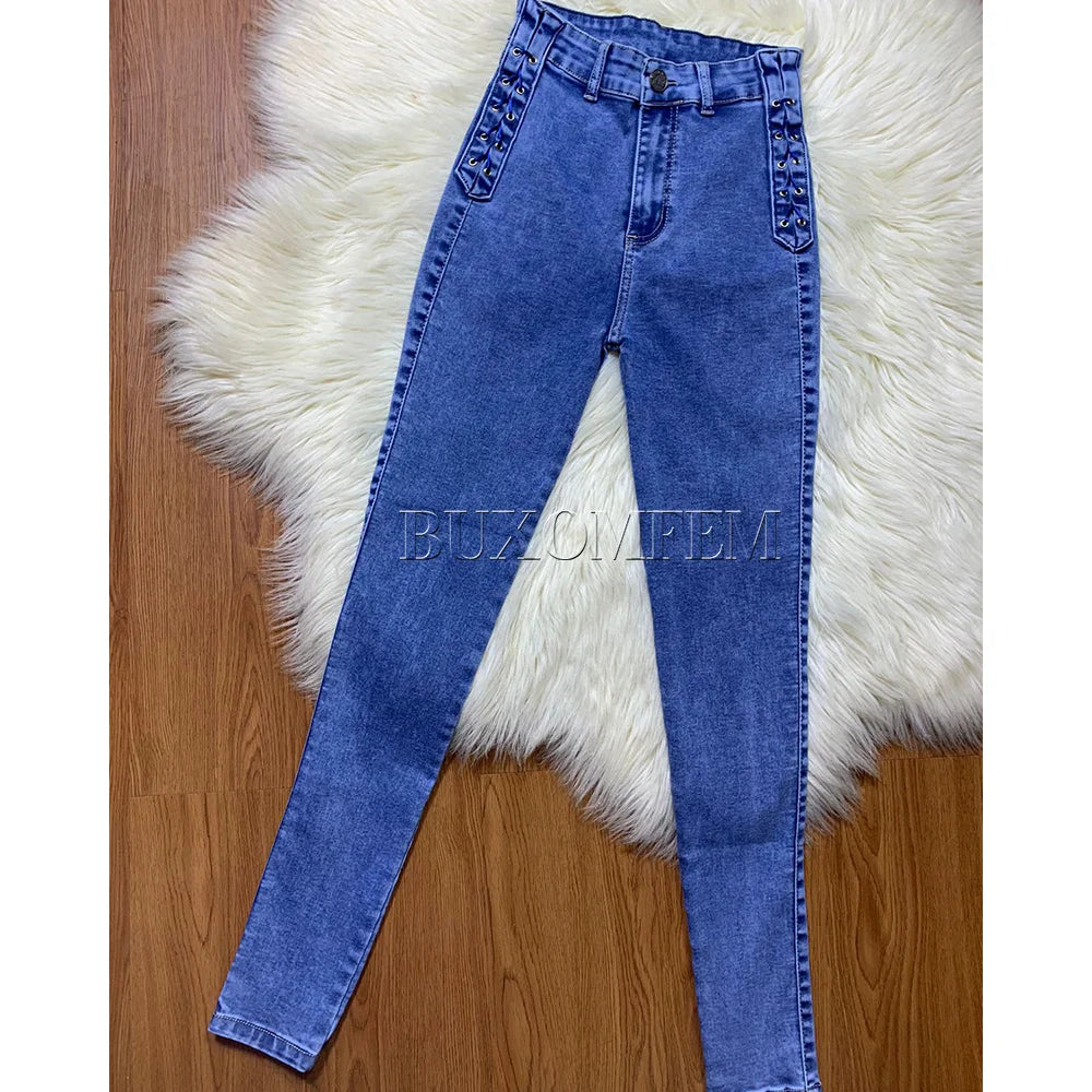 High Waist Slim Fit  Jeans Zipper Fly  Butt Lifter Pants