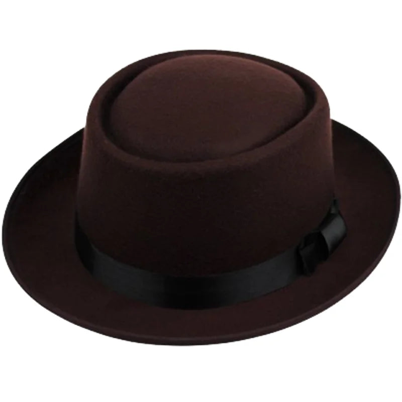 Vintage Style Wool Felt Trilby Hat Classic Jazz Retro Fedora Panama Hat