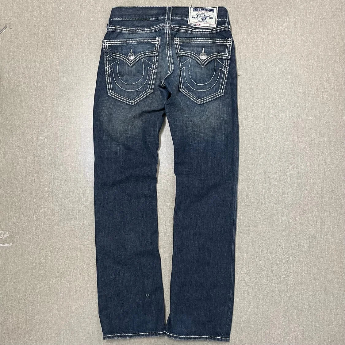 Classic Vintage Jeans Straight Low Waist Pants Embroidery Figure Fashion Blue Jeans High Street