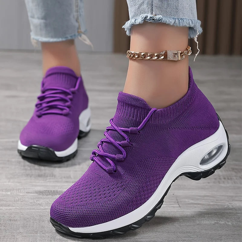 Sneakers Outdoor Running Air Cushion Sport Shoes Increase Height Breathable Walk Shoes