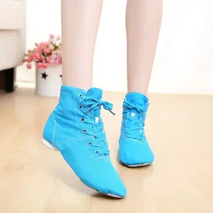 Soft Canvas Sports Shoes Lace Up Dancing Boots