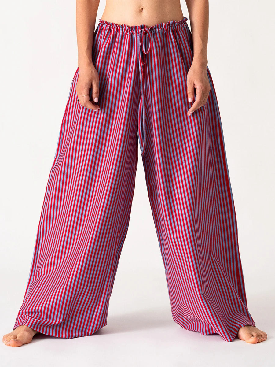 Women s Casual High Waist Wide Leg Palazzo Pants with Elastic Waistband and Pockets for Spring Summer Fashion