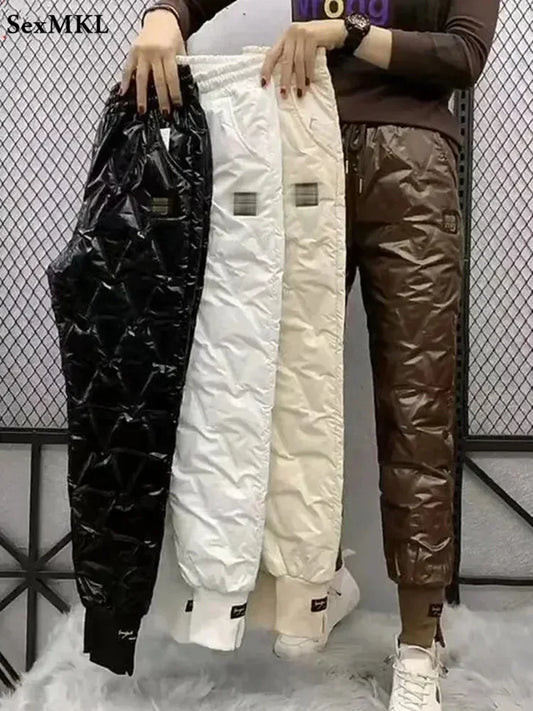 Oversized Down Cotton Pencil Pants  Casual High Waist