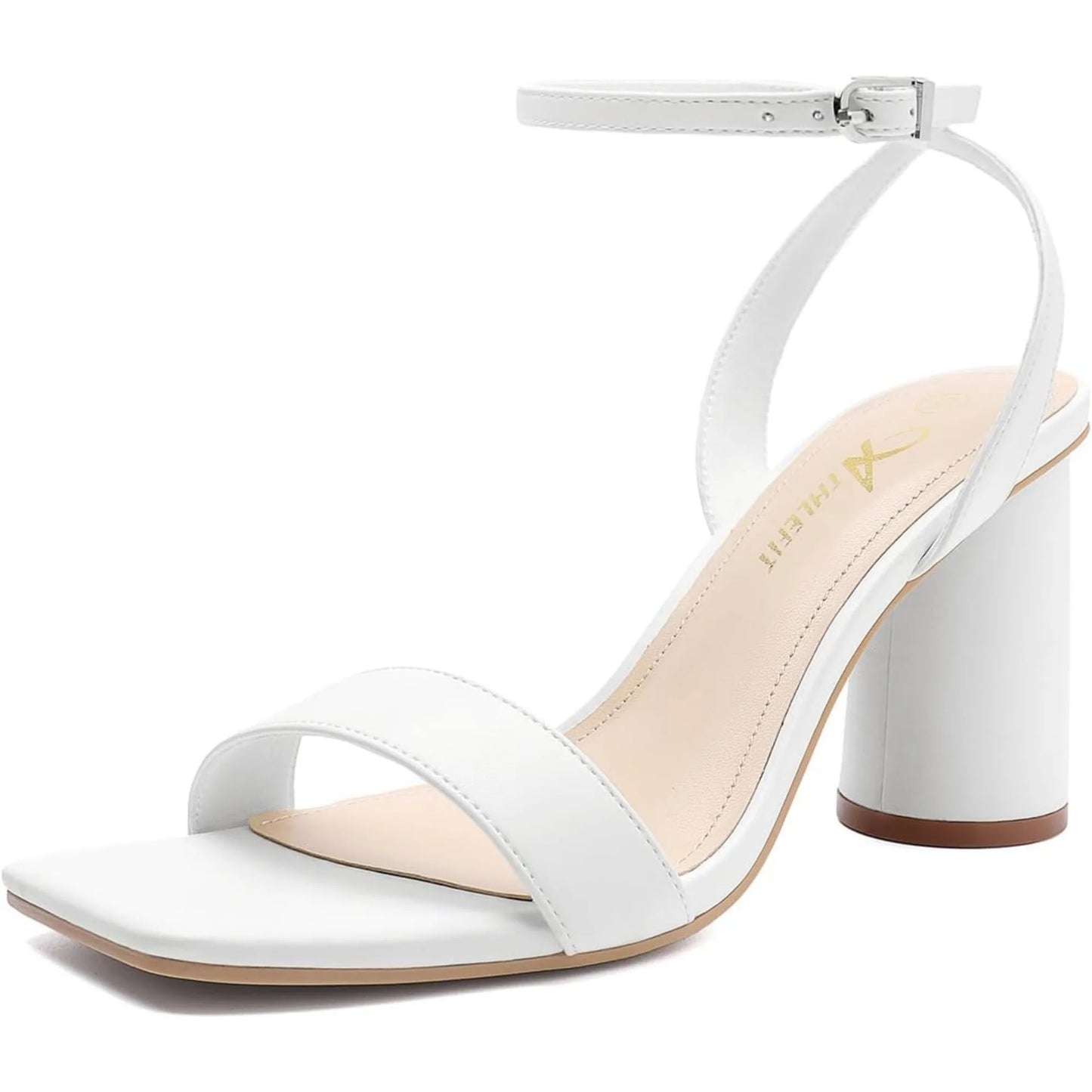 Strappy Chunky Block Heels Fashion Square Open Toe Heeled Sandals Ankle Strap