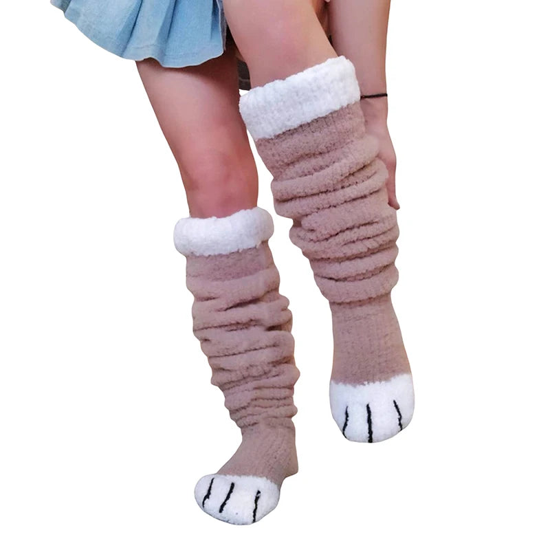 Over-the-Knee Socks Colorful Striped Winter Warm Knit Long Boot Stockings