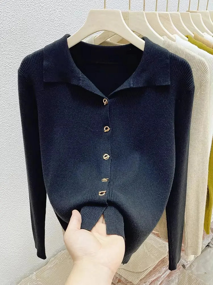 Women Cardigans Autumn Winter Single Breasted Knitted Sweater Spring Fashion Short Knitwear Solid Jumpers