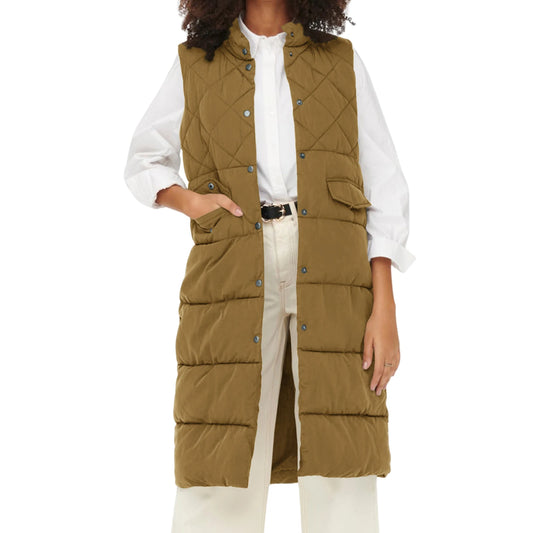 Quilted Puffer Vest Solid Color Warm down Jacket Button Cardigan