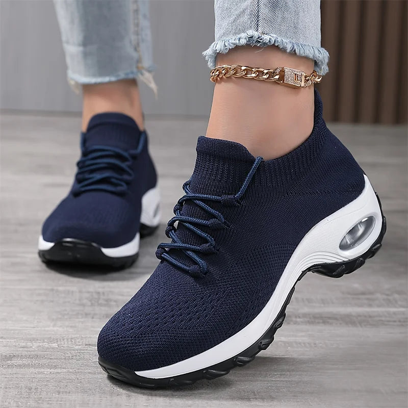 Sneakers Outdoor Running Air Cushion Sport Shoes Increase Height Breathable Walk Shoes