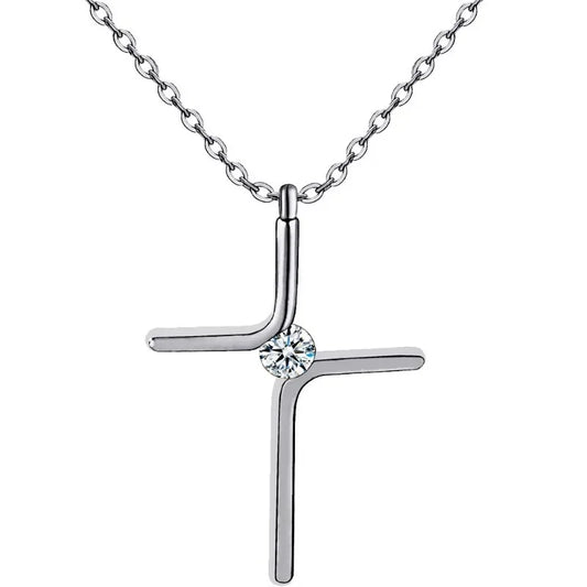 Cross Pendant  Necklace Titanium Steel Plating