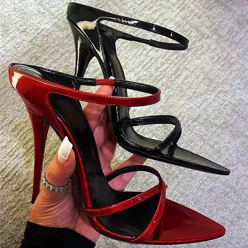 High Heels Women's Stiletto Heel Pointed Strap Rear Empty Sandals Sexy Open Toe Sandals